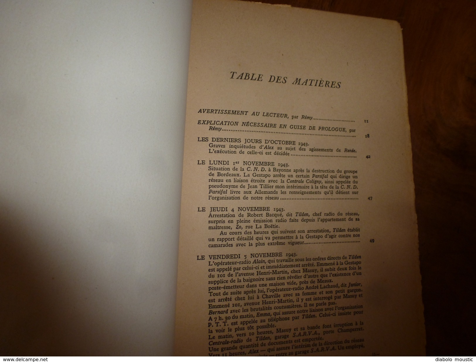 1947 UNE AFFAIRE DE TRAHISON par REMY dédicacé à Charles Breton CHEF RESISTANT,pour service rendu à l'OCM,photographies