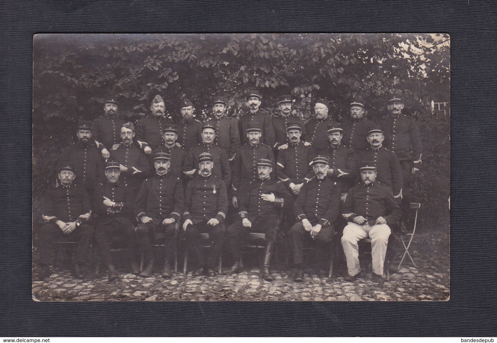 Carte Photo Groupe De Militaires Du 1 1er Regiment Territorial D' Artillerie 5è Batterie Petite Synthe Vers Belfort - Personnages