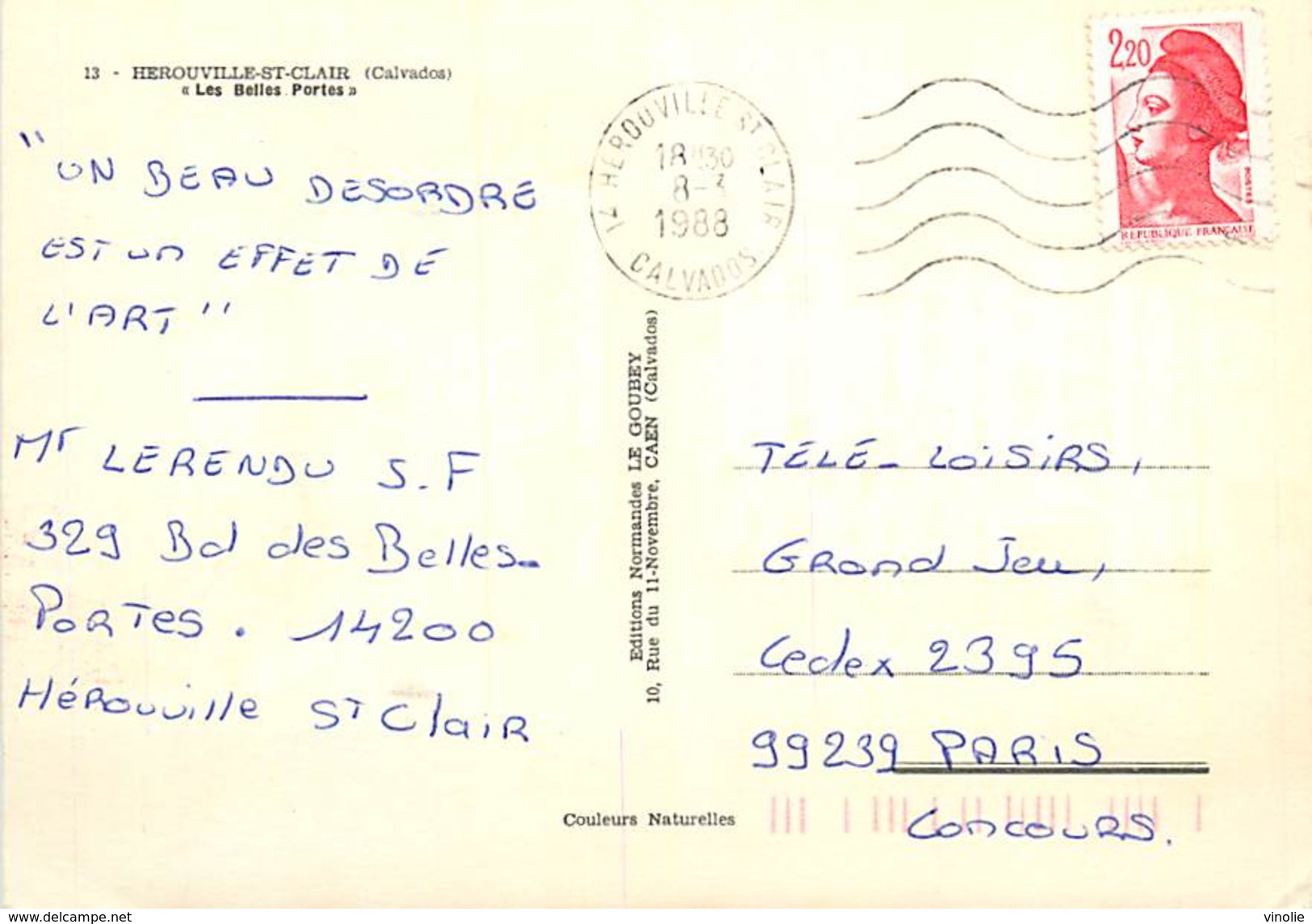 C-17.357 :  HEROUVILLE-SAINT-CLAIR. IMMEUBLE. - Herouville Saint Clair