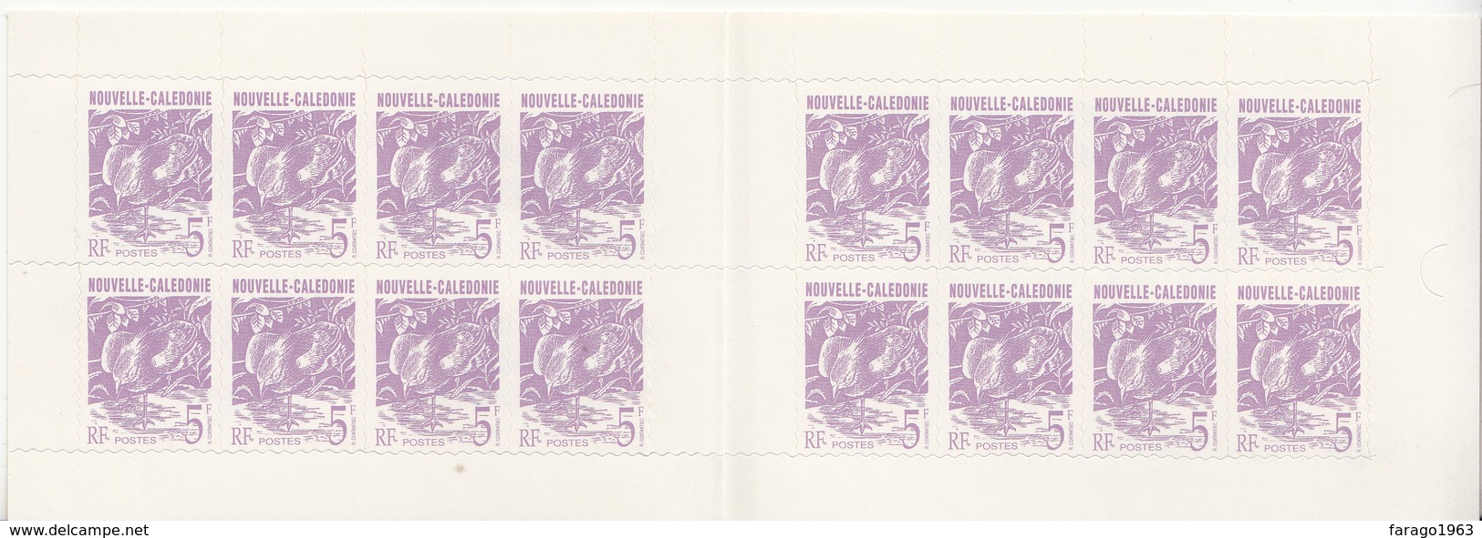 1993 1994 New Nouvelle Caledonia 5 Fr Kagu Bird  Booklet Carnet  MNH - Libretti