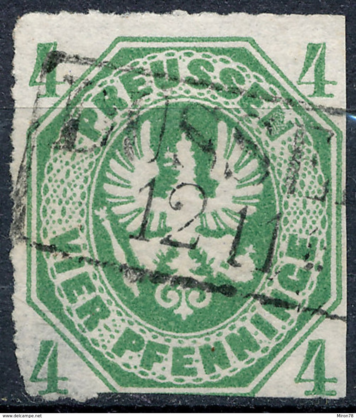 Stamp German States Prussia 1861 4pf Used Lot#87 - Oblitérés