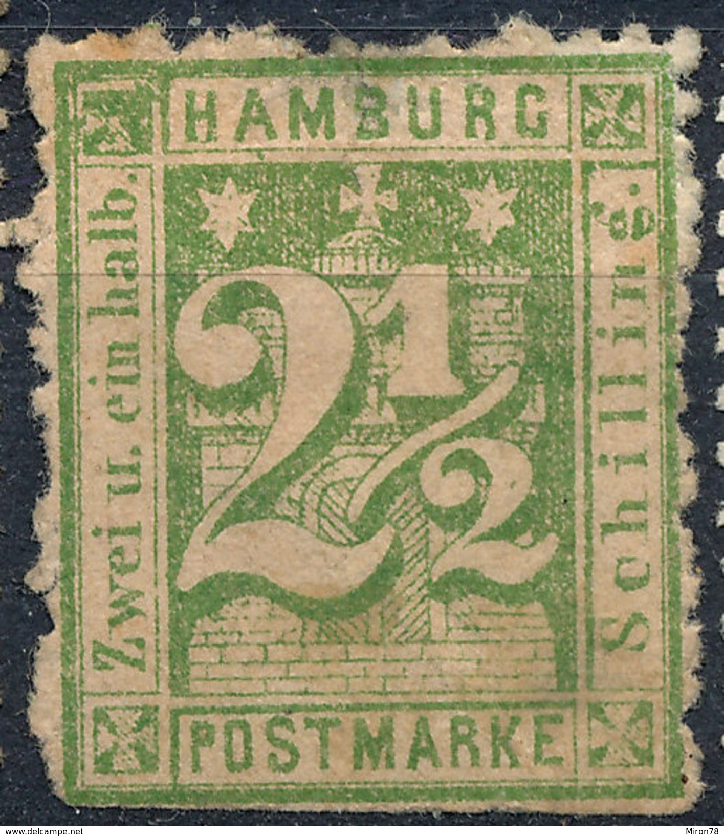 Stamp German States Hamburg 1864 2 1/2s Mint Lot#14 - Hambourg