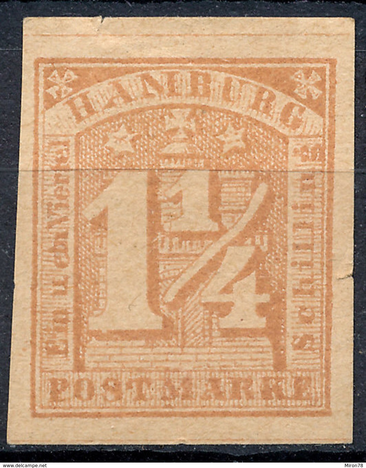 Stamp German States Hamburg 1864  1 1/4s Mint Lot#27 - Hamburg