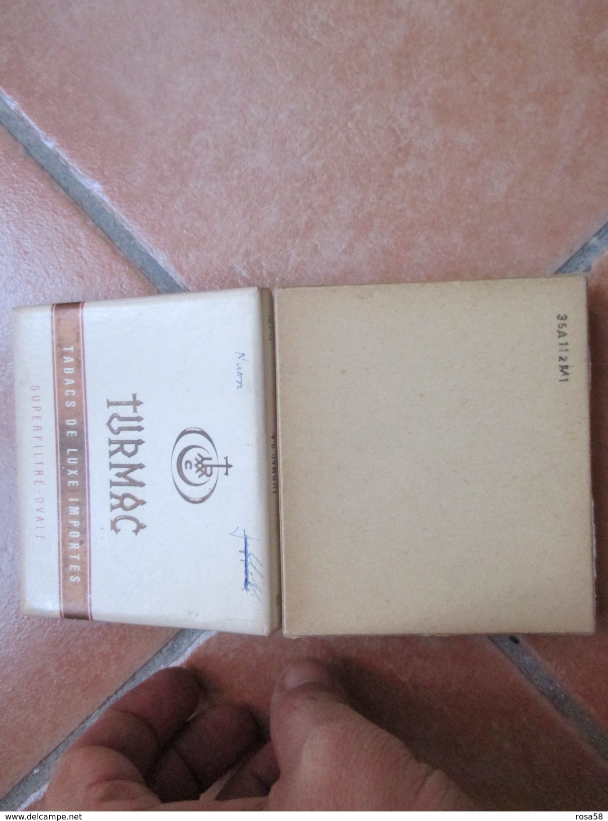 Scatola Vuota Originale Epoca Sigarette Cigarettes CARTONE TURMAC Tabac De Luxe Importes 20 Superfiltre OVAL - Contenitori Di Tabacco (vuoti)