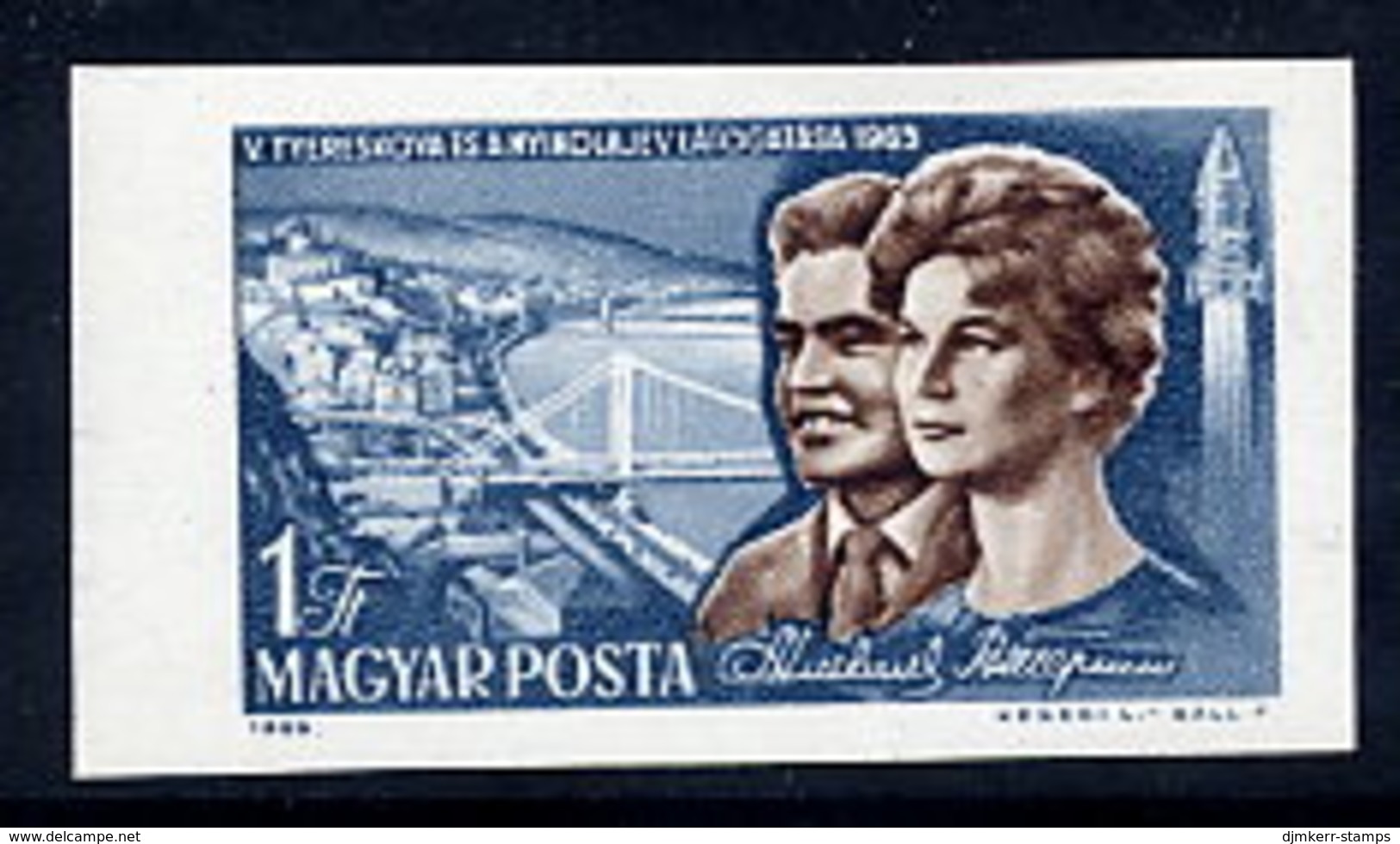HUNGARY 1965 Visit Of Astronauts Imperforate MNH / **.  Michel 2123B - Ungebraucht