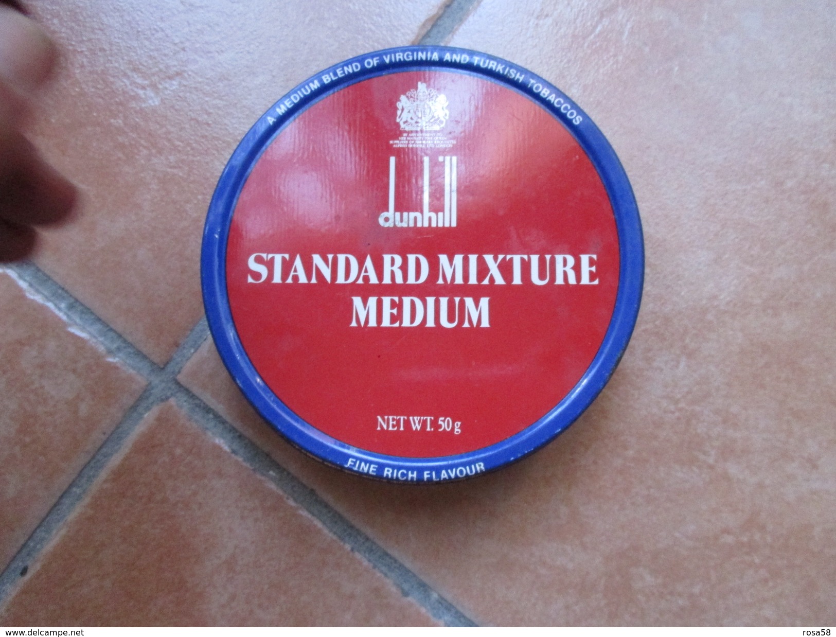 Scatola Vuota Originale Epoca DUNHILL Standard Mixture Medium Metallo 50 G - Contenitori Di Tabacco (vuoti)