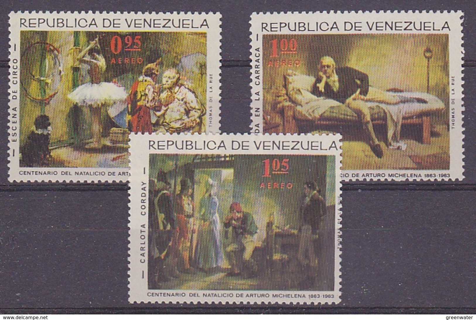 Venezuela 1963 Paintings Arturo Michelena 3v ** Mnh (35232) - Venezuela