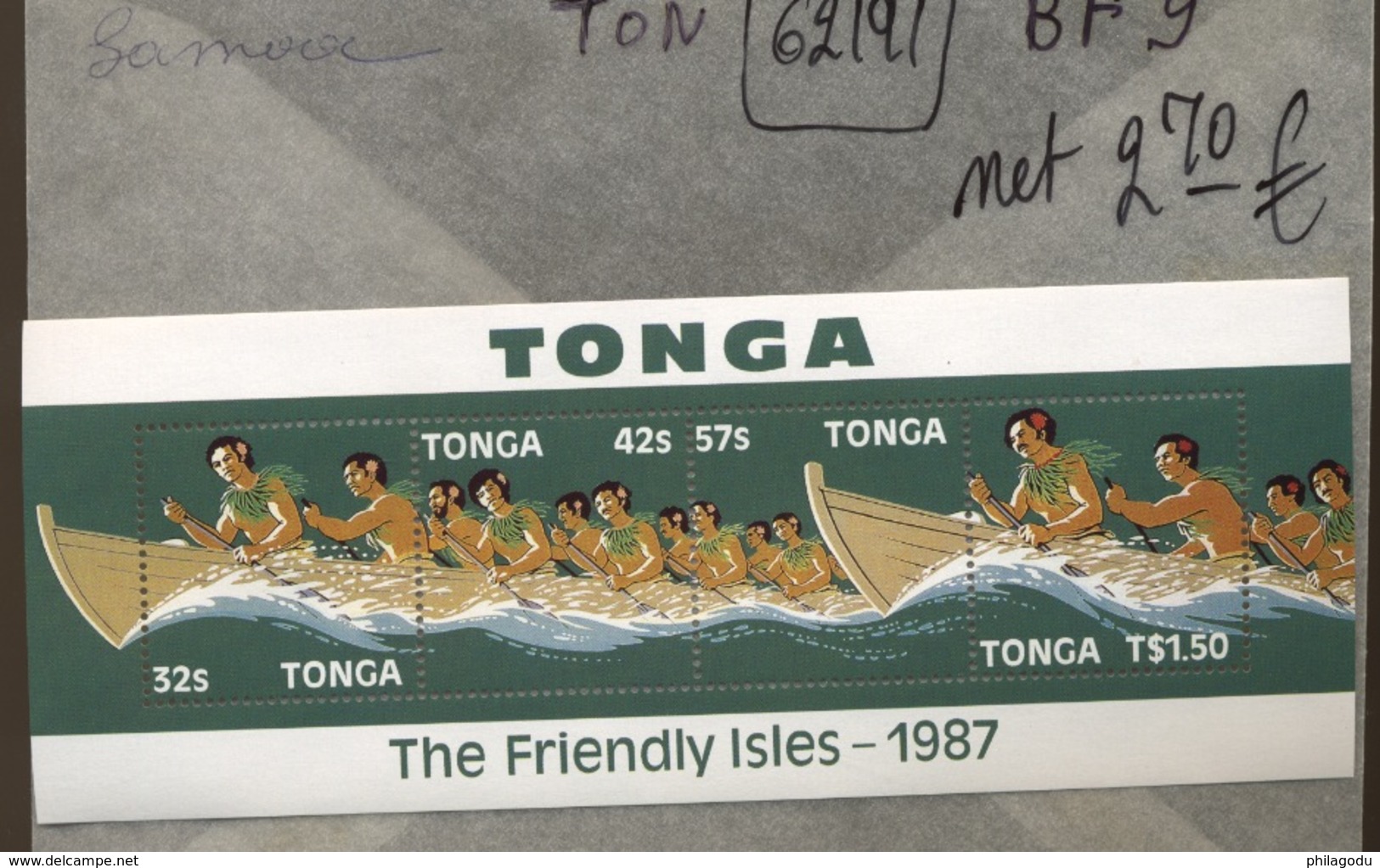 Tonga  Pirogues   Bloc 9 ** - Tonga (1970-...)