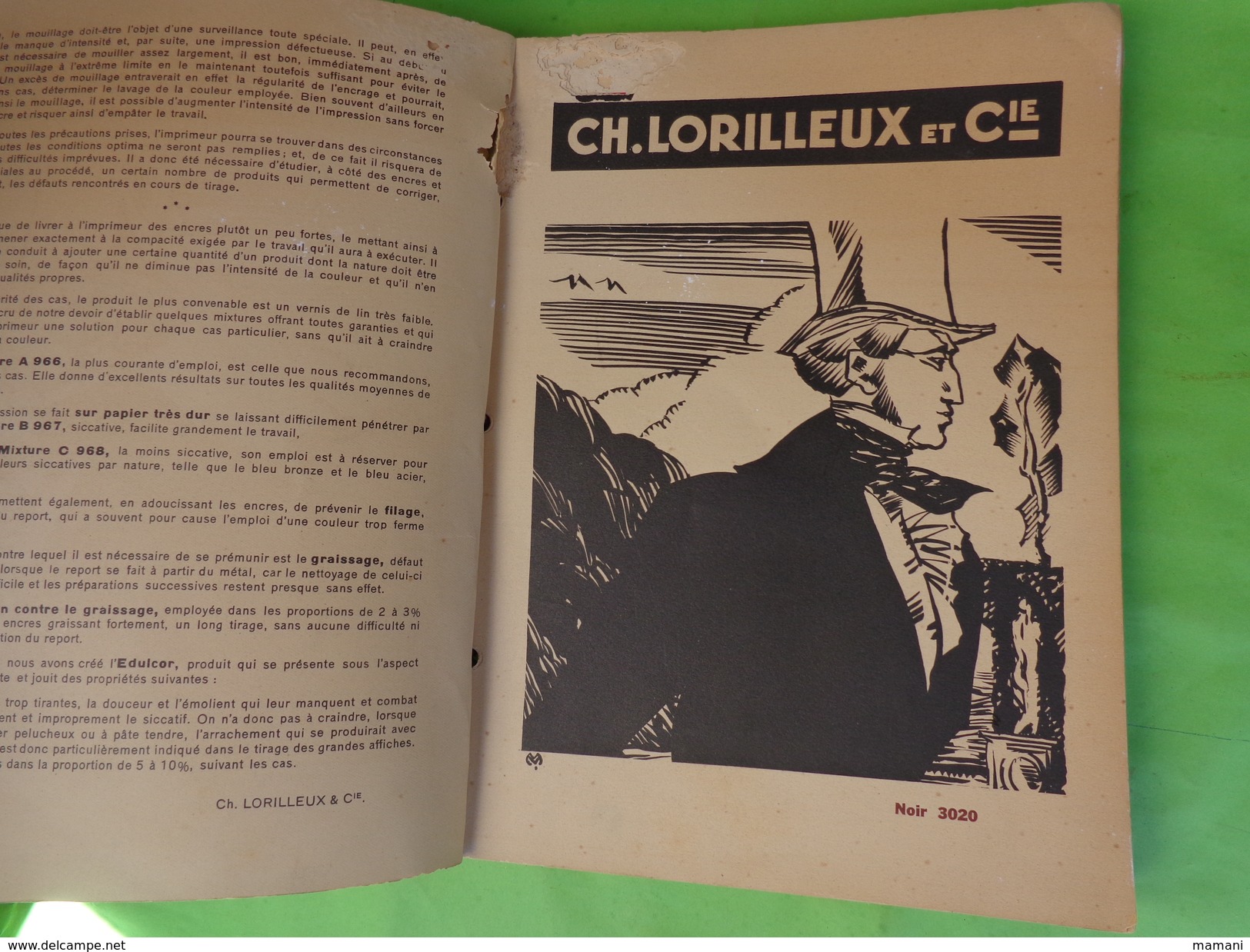 CATALOGUE D´IMPRIMERIE : CH. LORILLEUX & Cie / ENCRES D´IMPRIMERIE Illustrateur S Commarmond - 1900 – 1949