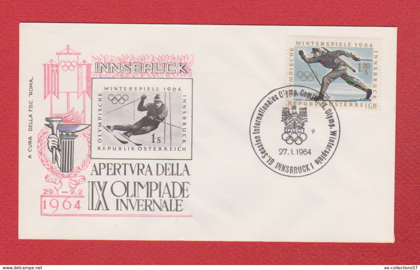 Autriche  --  Winterspiele 1964  -  Innsbruck  --  27/1/1964 - FDC