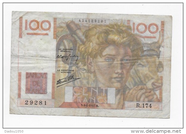 100 FRANCS  1947 B - 100 F 1945-1954 ''Jeune Paysan''