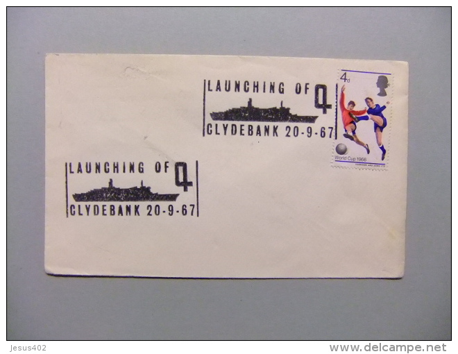 CARTA COVER U.K. LAUNCHING OF CLYDEBANK  20/9/1967 - Cartas & Documentos