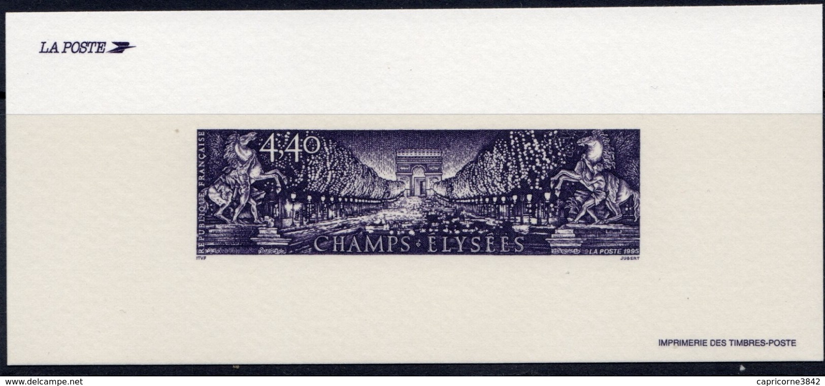 1995 - Epreuve Du Timbre "Avenue De Champs Elysées" (Tp N°2918) - Imprimé En Taille Douce - Luxury Proofs