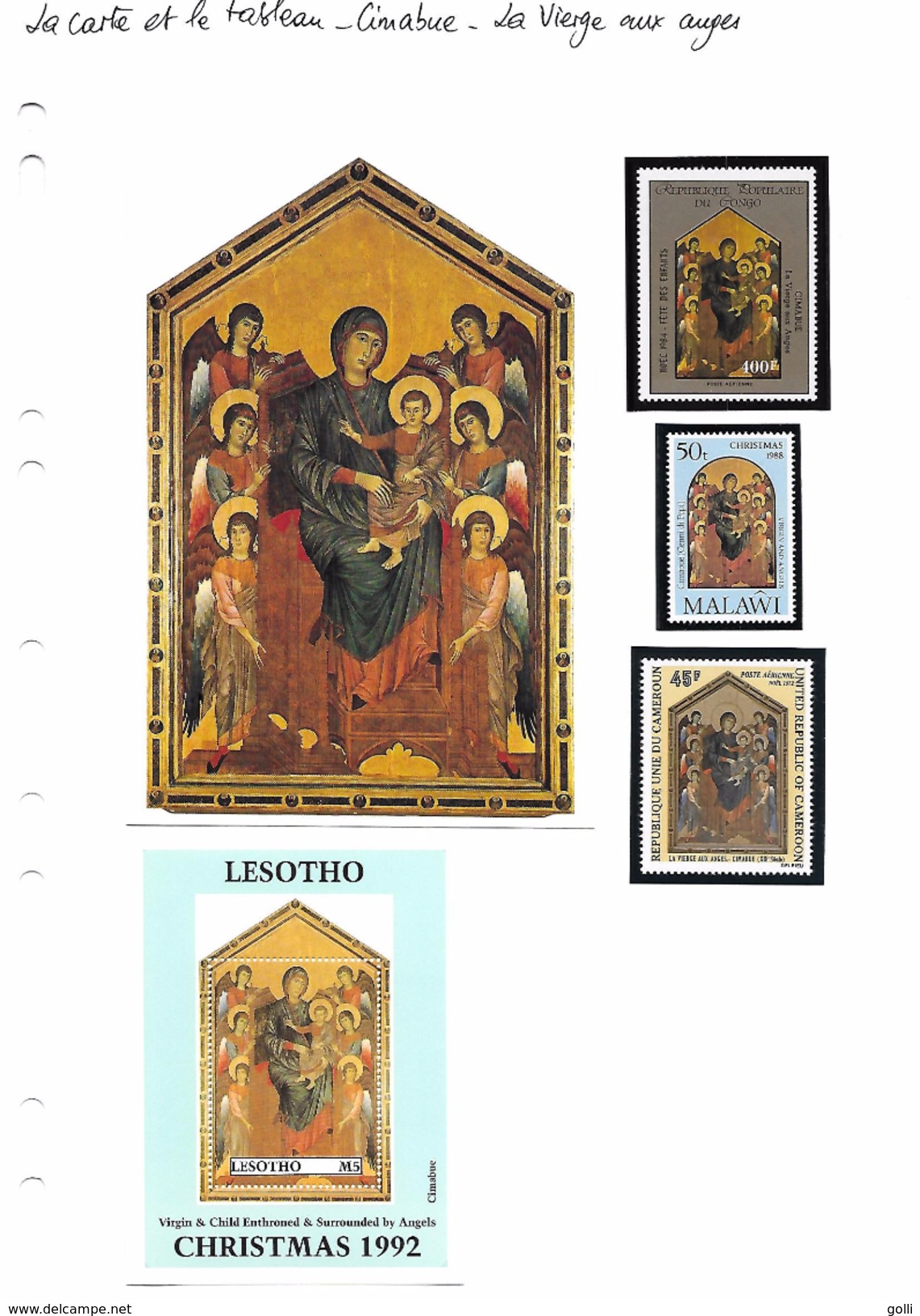 La Carte Et Le Tableau - Cimabue - La Vierge Aux Anges - Religious