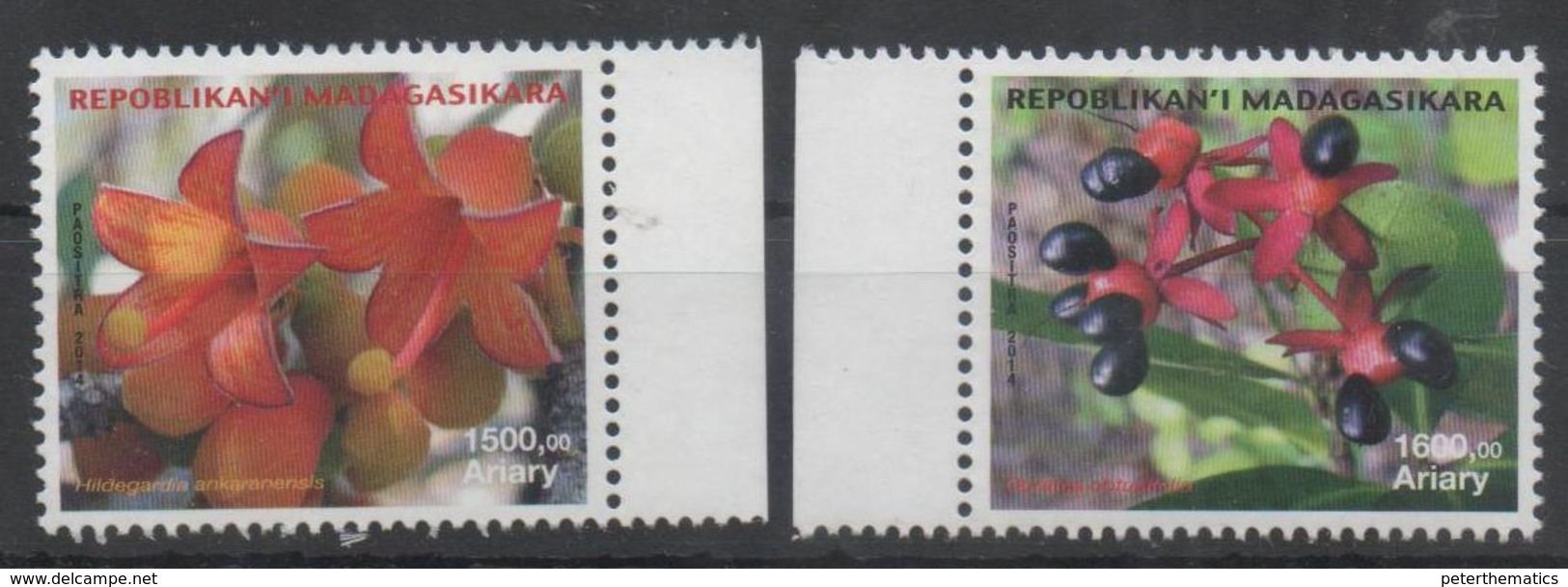 MADAGASCAR, 2014, MNH, FLORA, FLOWERS, 2v,SCARCE - Other & Unclassified