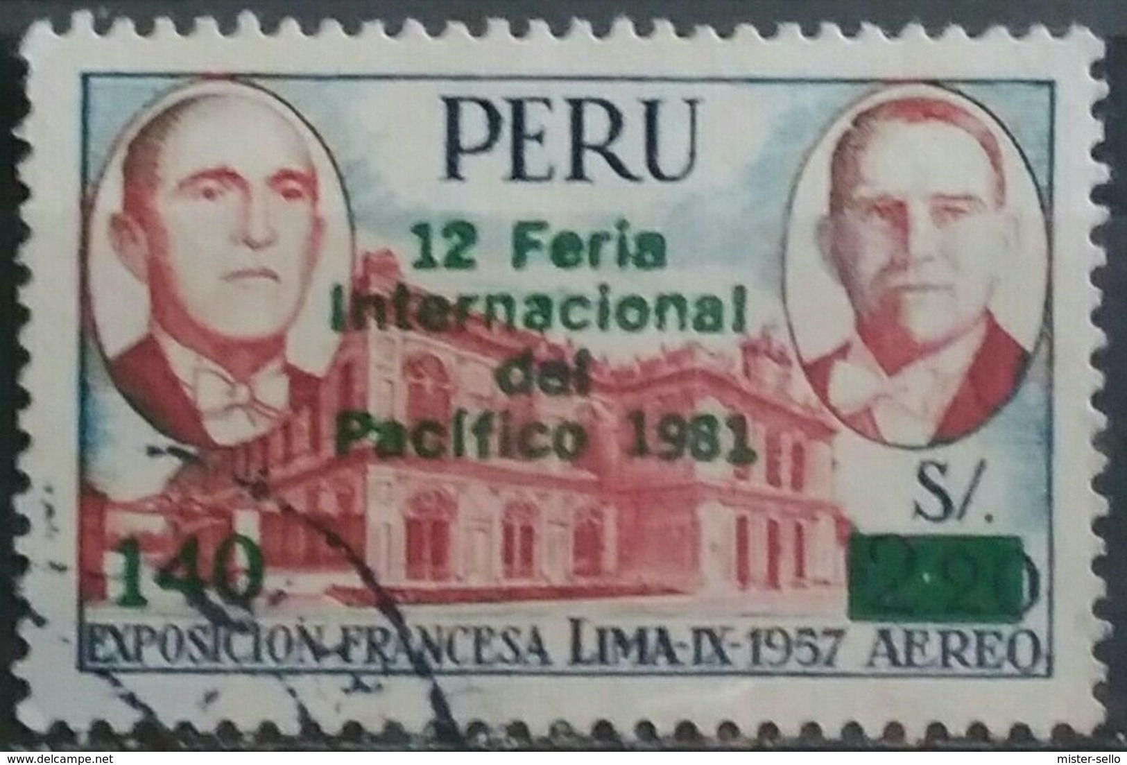 PERÚ 1981 Correo Aéreo. Sello De 1957 Sobrecargado "12 Feria Internacional Del Pacifico 1981". USADO - USED. - Peru