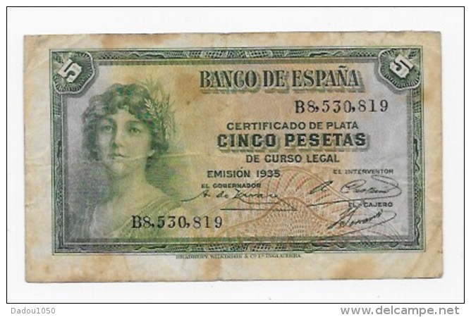 5 PESETAS  1935 - 5 Peseten