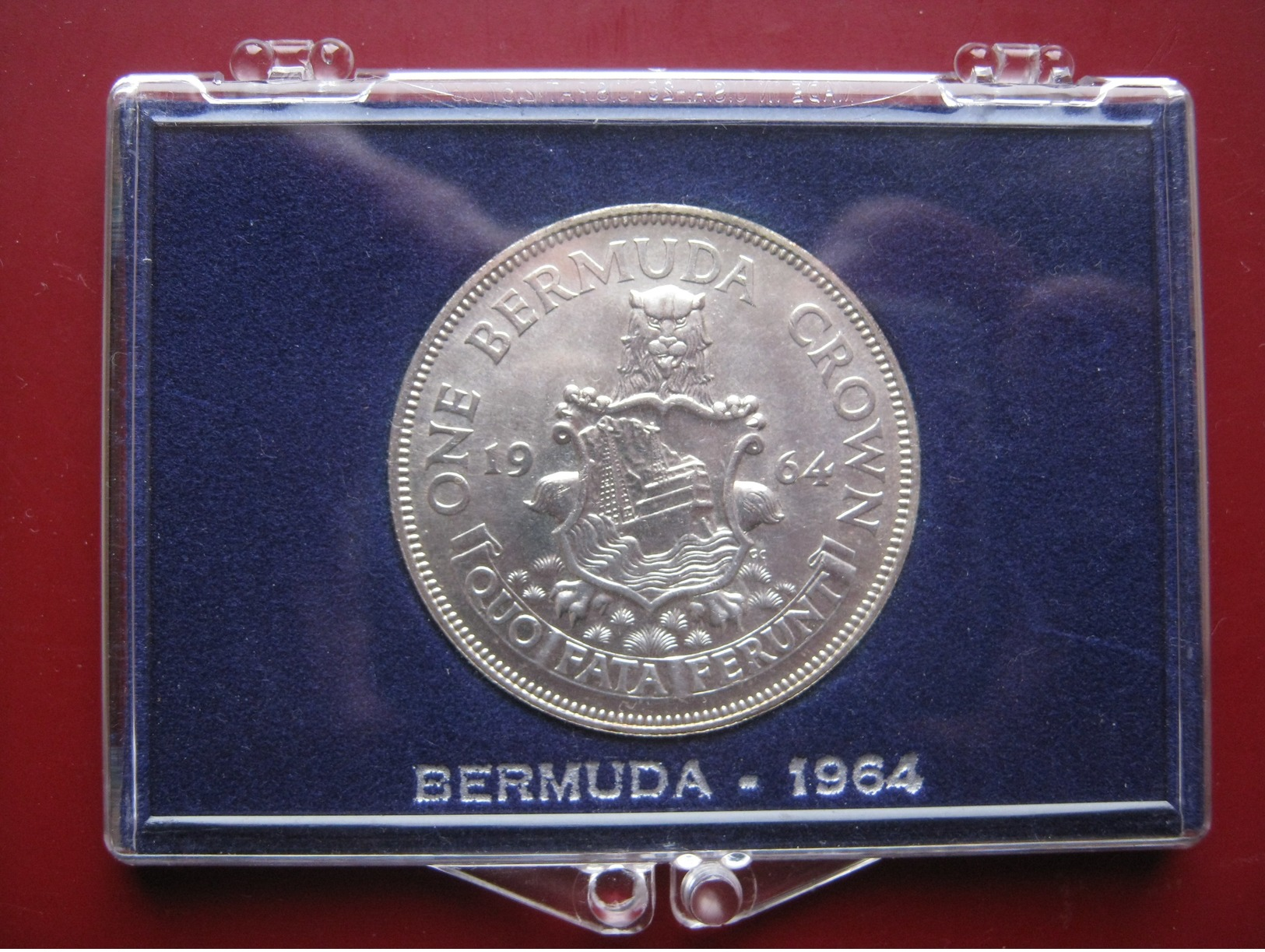 Bermuda 1964 Silver Crown Very Close To Or UNC Still Lustrous Cased - Bermudes