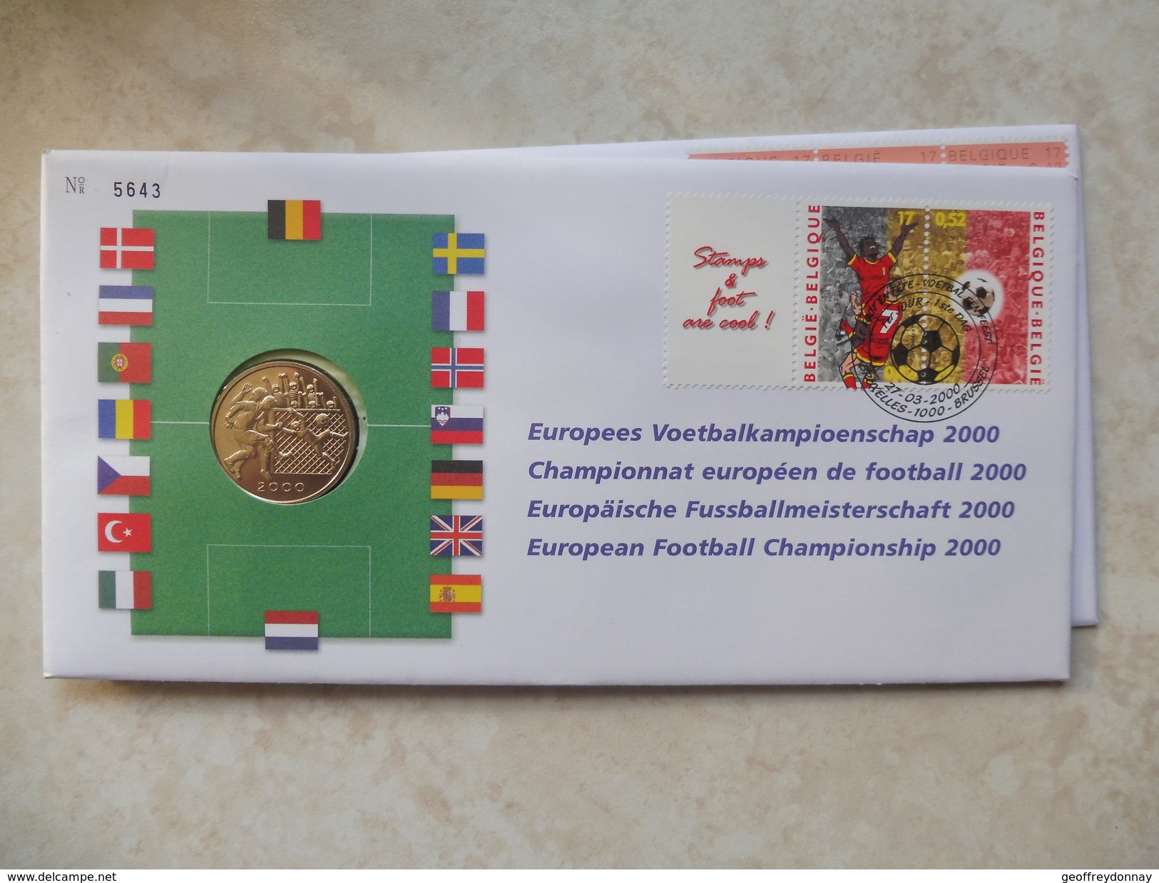 Enveloppe Numismatique Belgique Belgie  Championnat Européen De Football - FDC, BU, BE & Muntencassettes