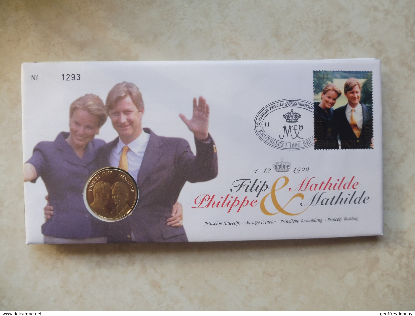 Enveloppe Numismatique Belgique Belgie  Philip Et Mathilde - Andere & Zonder Classificatie