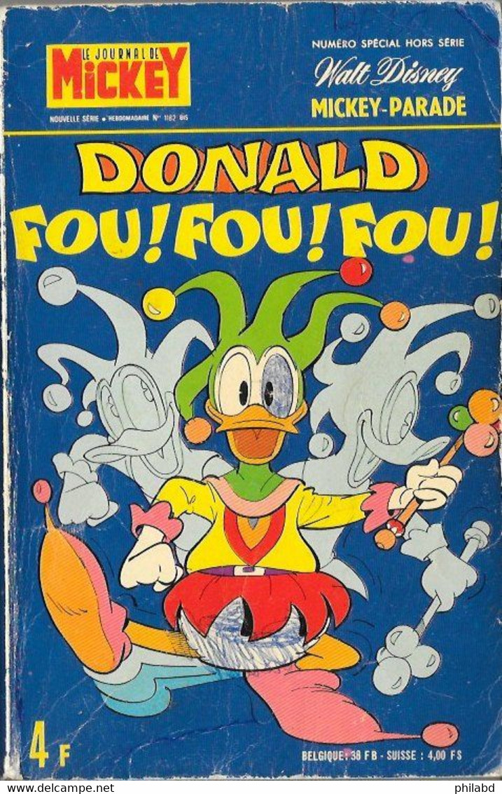 Mickey-Parade 1182 Bis "DONALD FOU ! FOU ! FOU !" Edi-Monde 1975 BE - Mickey Parade