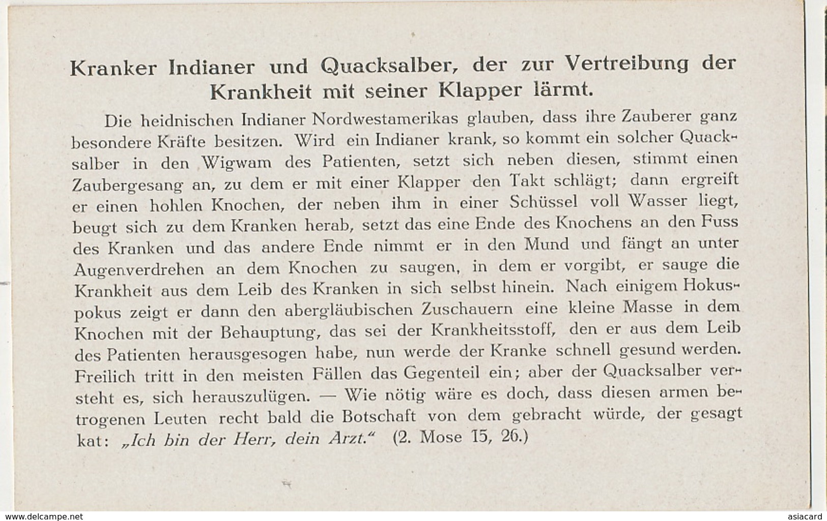 Kranker Indianer Und Quacksalber , Der Zur Vertreibung Der Krankheit Mit Seiner Klapper Larmt - Indiens D'Amérique Du Nord