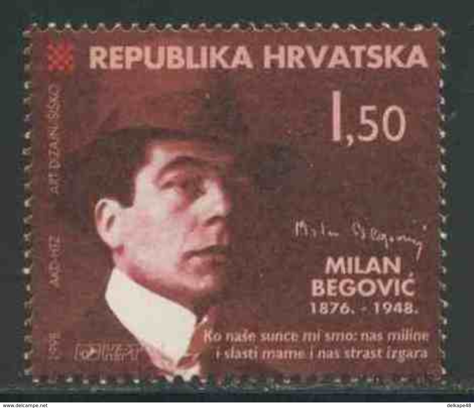 Croatia Kroatien Hrvatska 1998 Mi 462 ** Milan Begovic (1876-1948)  Writer, Schriftsteller - Schrijvers