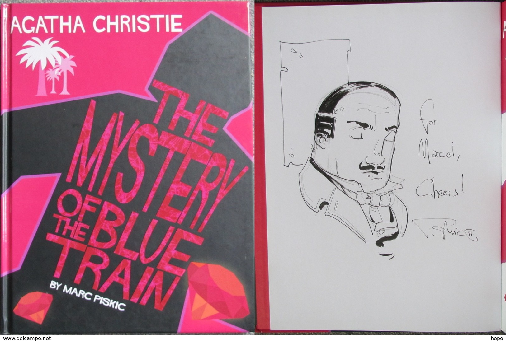 Piskic - Agatha Christie - The Mystery Of The Blue Train - Comics + Drawing Sketch - BD + Belle Dedicace - Collections