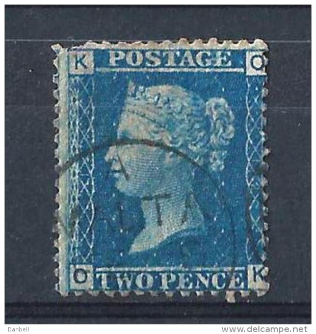 GB107) GRAN BRETAGNA 1858-64 Regina Vittoria Lettere Ai 4 Angoli 2 Penny Unif.27  TAVOLA 12 - Used Stamps