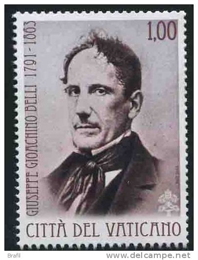 2013 Vaticano, Giuseppe Gioachino Belli, Serie Completa Nuova (**) - Unused Stamps