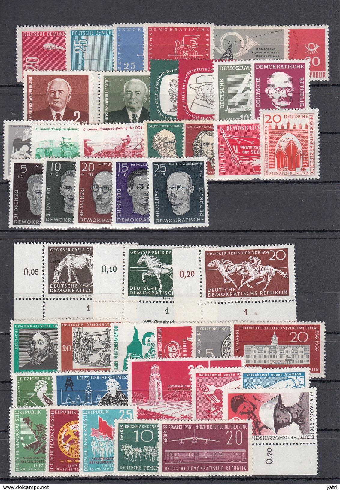 DDR - 1958 - Annata Completa | Complete Year Ser ** MNH (640/642 = DV) - Nuovi