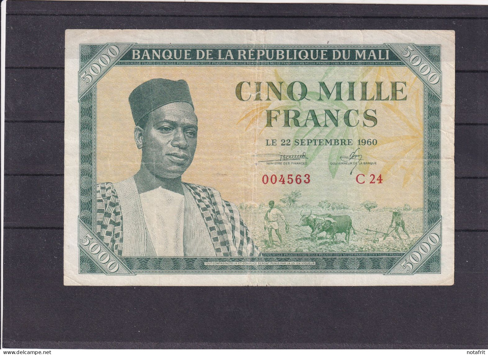 Mali 5000 Fr  1960  RR  Green - Mali