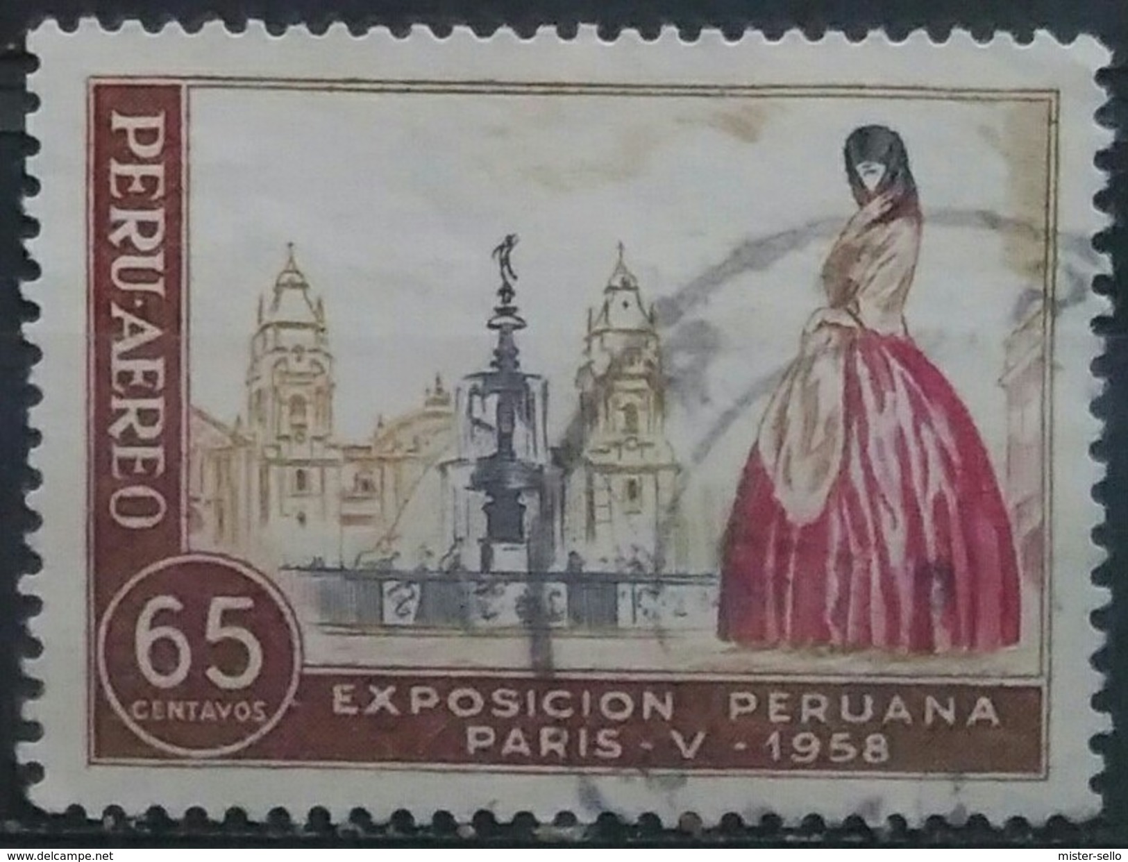 PERÚ 1958 Exposicion Peruana En París. USADO - USED. - Peru