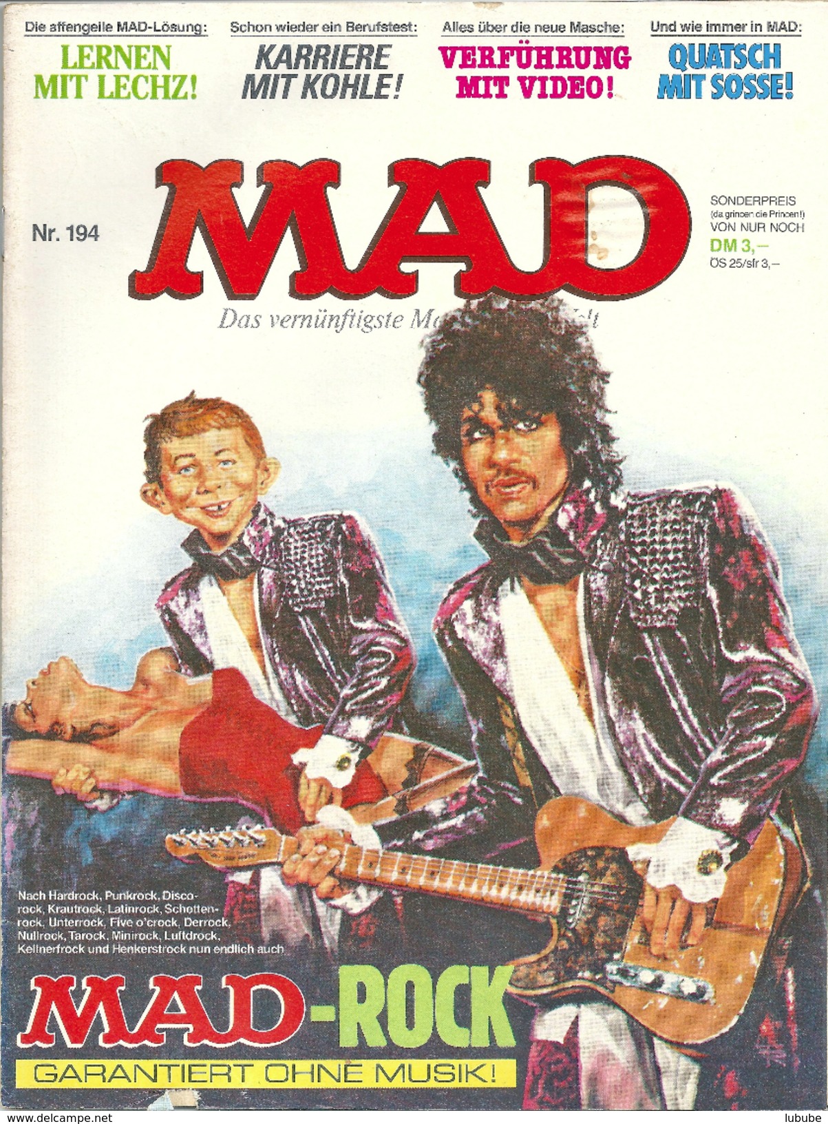 MAD Comic Nr. 194  "Prince"          1985 - Autres & Non Classés