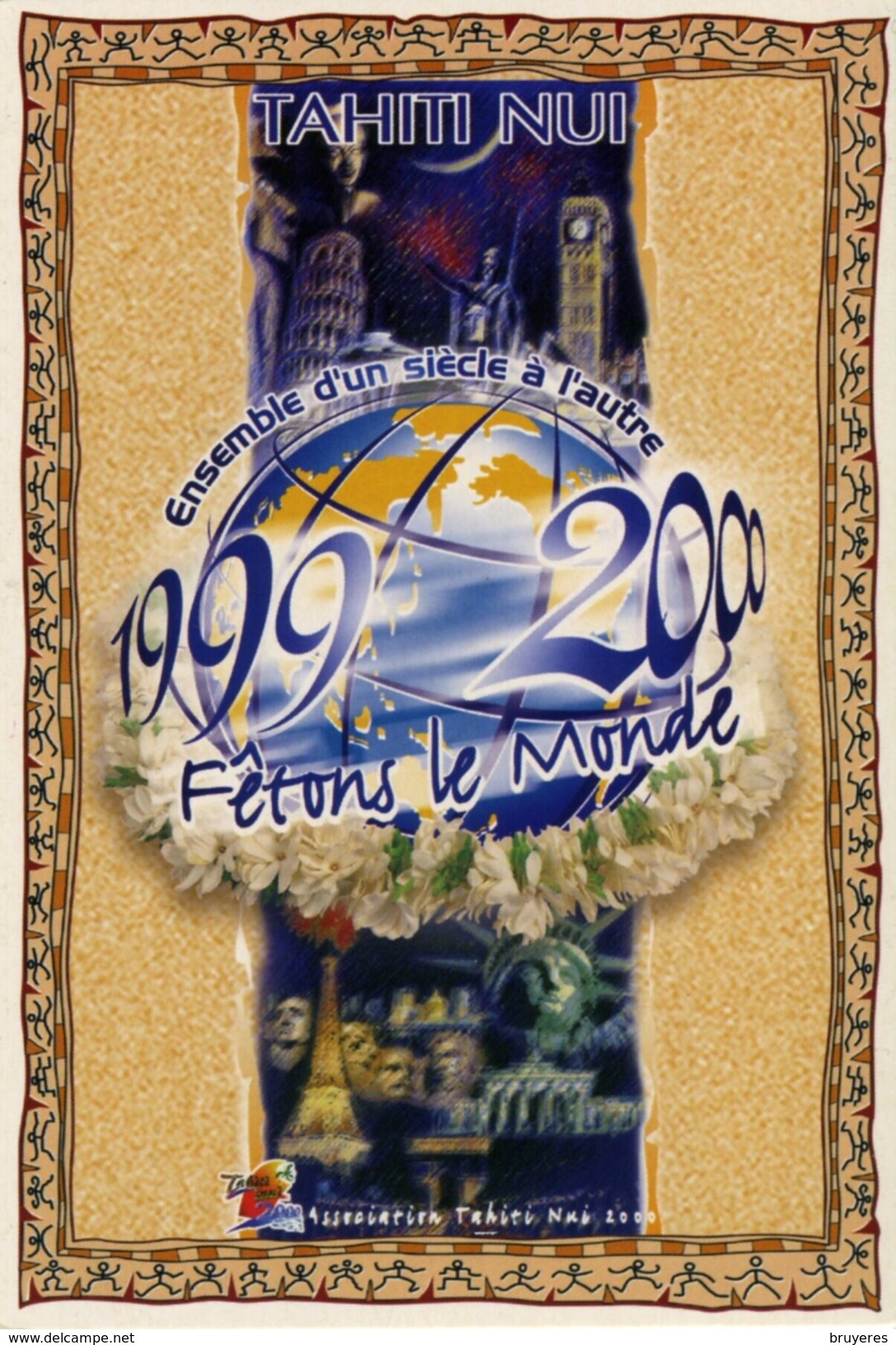 Entier Postal De 1999 Sur CP Avec Illust. "Ensemble D´un Siècle à L´autre - 1999-2000 - Fêtons Le Monde (fond Beige)" - Entiers Postaux