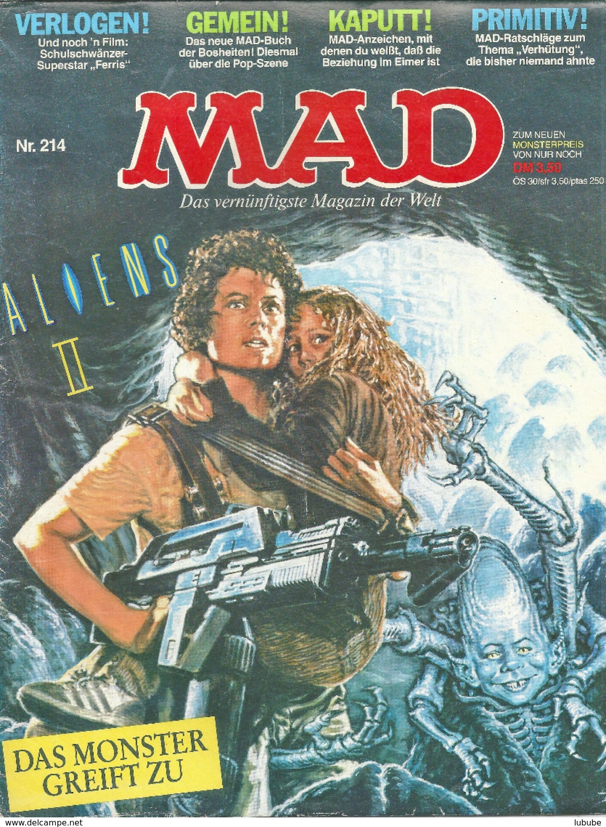 MAD Comic Nr. 214  "Aliens II"          1986 - Andere & Zonder Classificatie