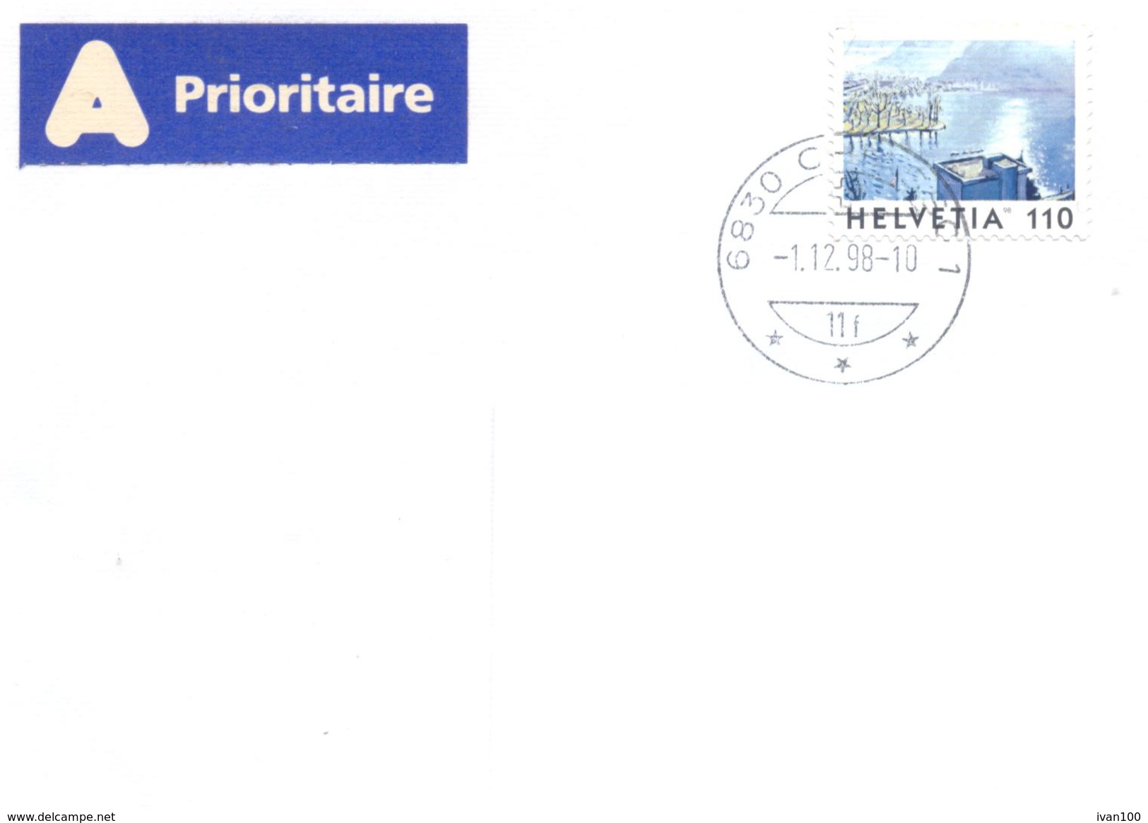 1998. Switzerland, The Letter Sent By Prioritaire Post To Moldova - Covers & Documents