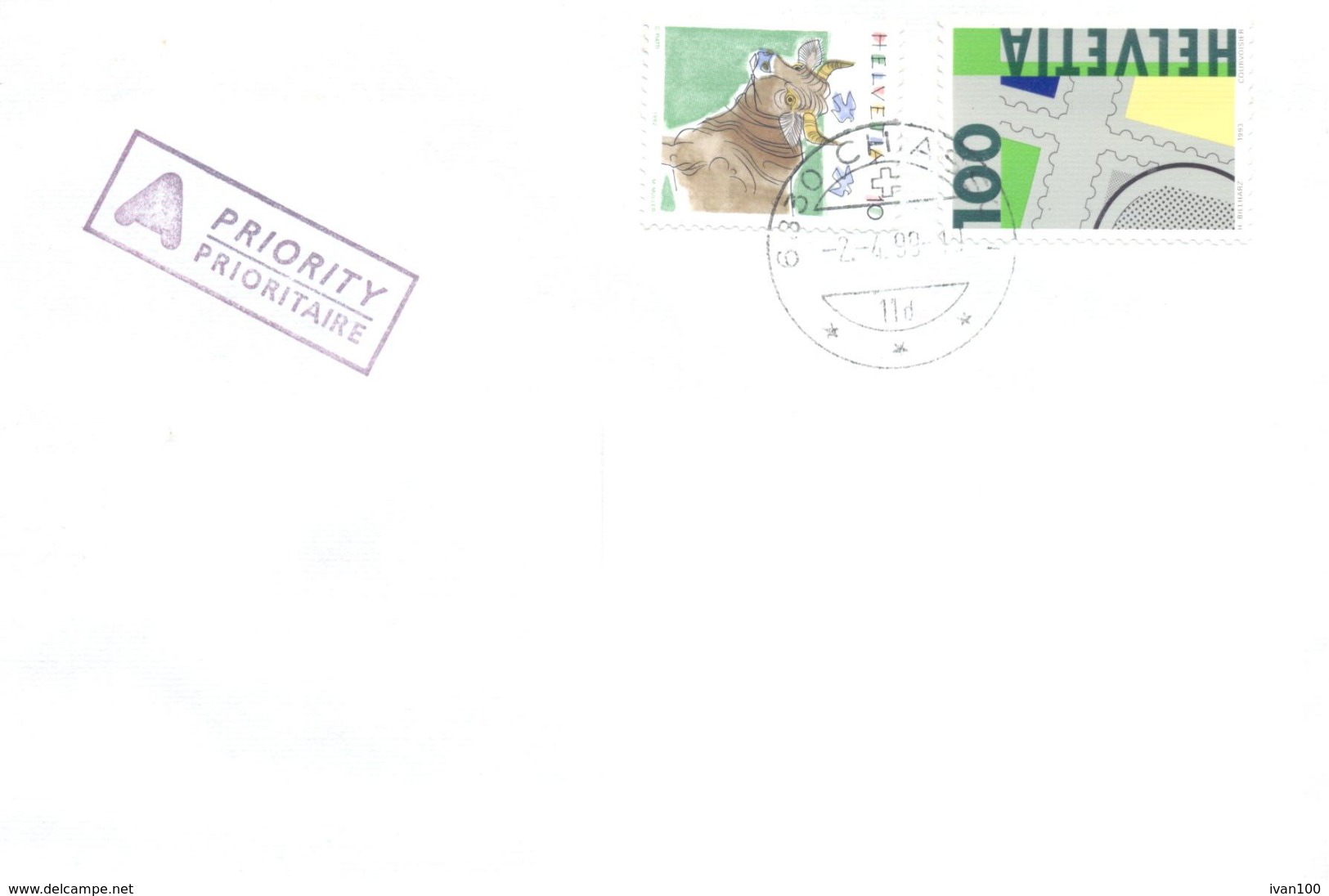 1999. Switzerland, The Letter Sent By Prioritaire Post To Moldova - Brieven En Documenten