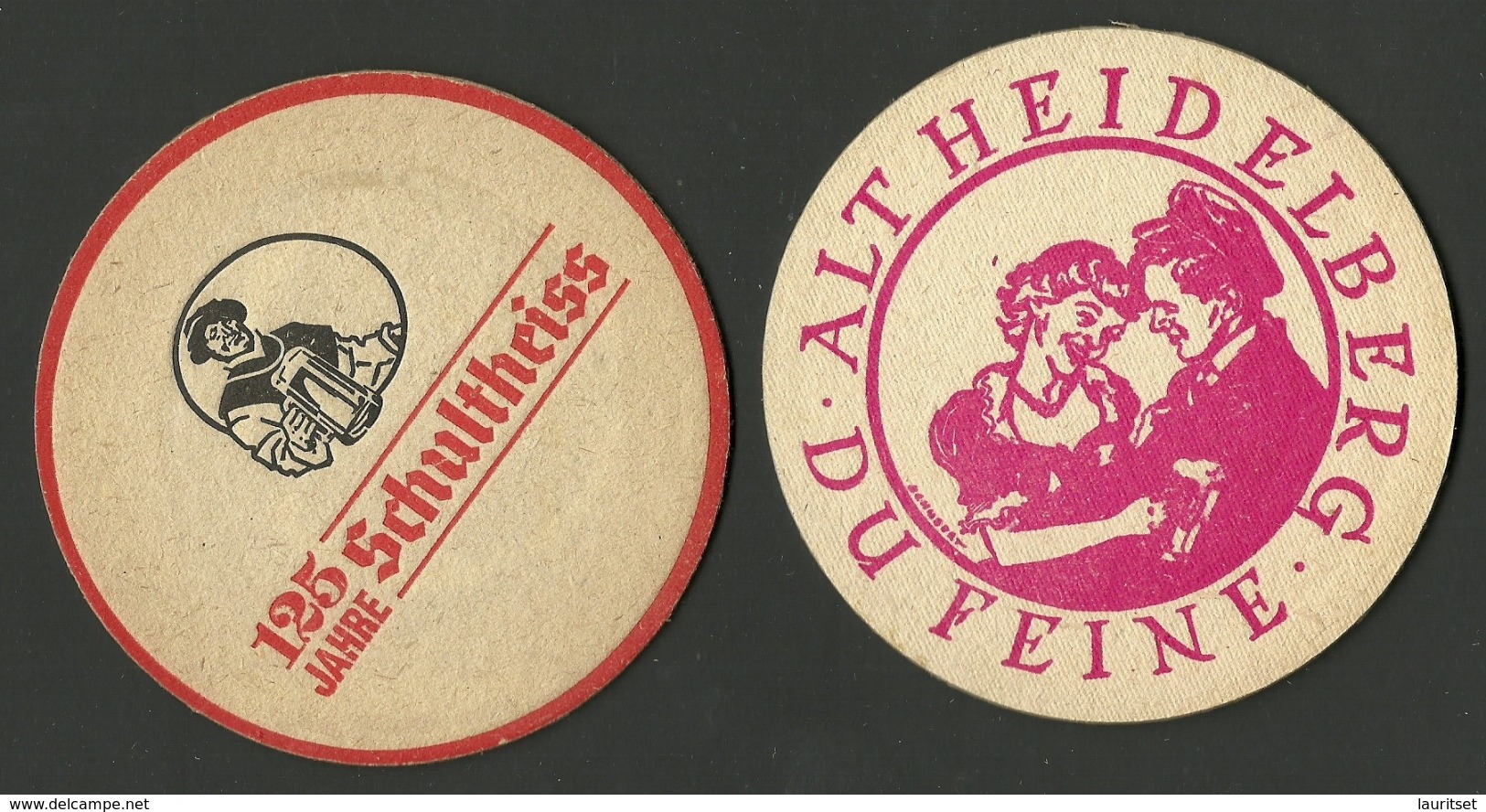 2 Alte Bierdeckel Deutschland SCHLOSSQUELL - Bierdeckel