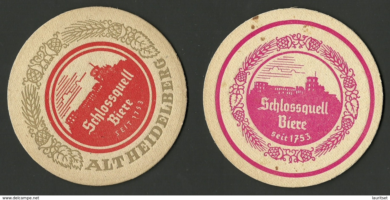 2 Alte Bierdeckel Deutschland SCHLOSSQUELL - Bierdeckel