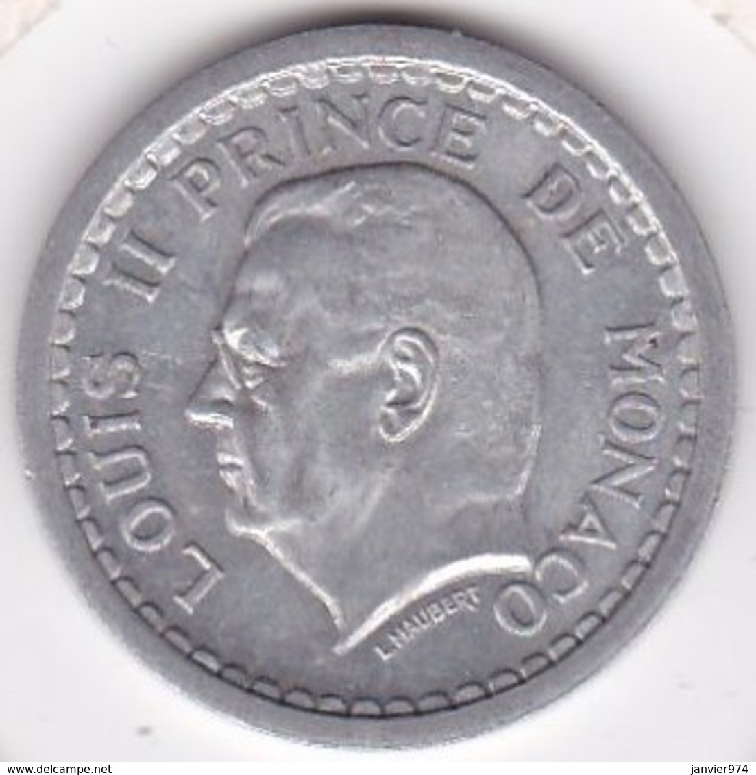 MONACO. 2 FRANCS Sans Date (1943). LOUIS II. ALUMINIUM - 1922-1949 Luigi II