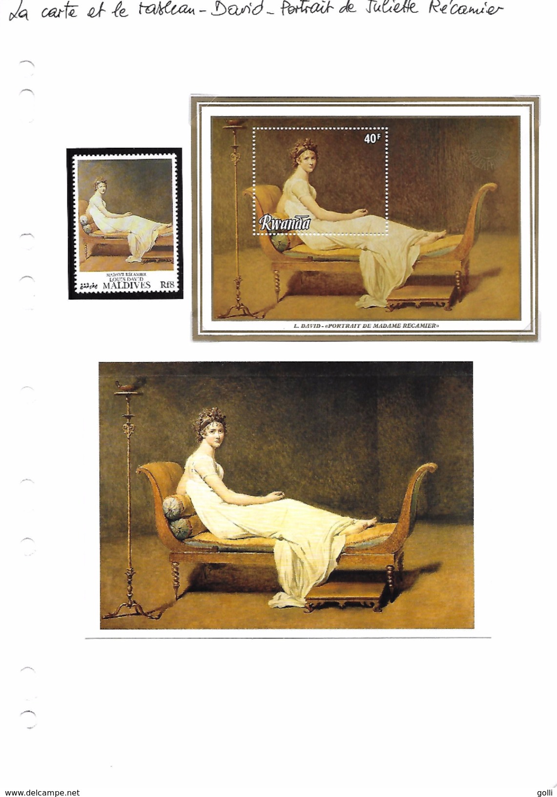 La Carte Et Le Tableau - Louis David - Portrait De Juliette Récamier - Other & Unclassified