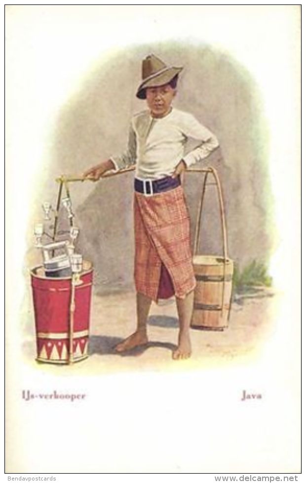 Indonesia, JAVA, Native Ice Seller (1910s) Javanese Types - Indonesia