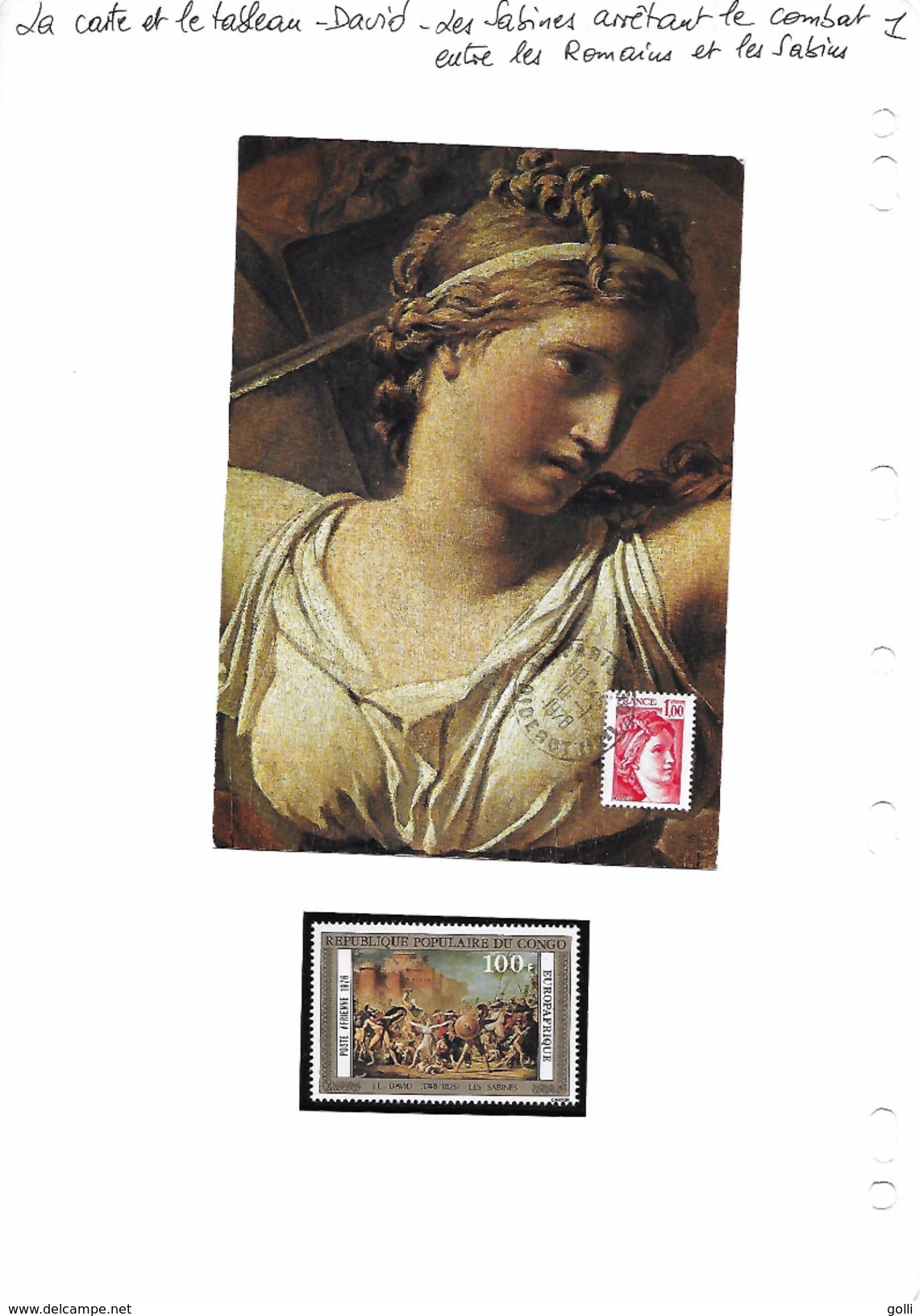 La Carte Et Le Tableau - Louis David - Les Sabines Arrêtant Le Combat Entre Les Romains Et Les Sabins - Otros & Sin Clasificación
