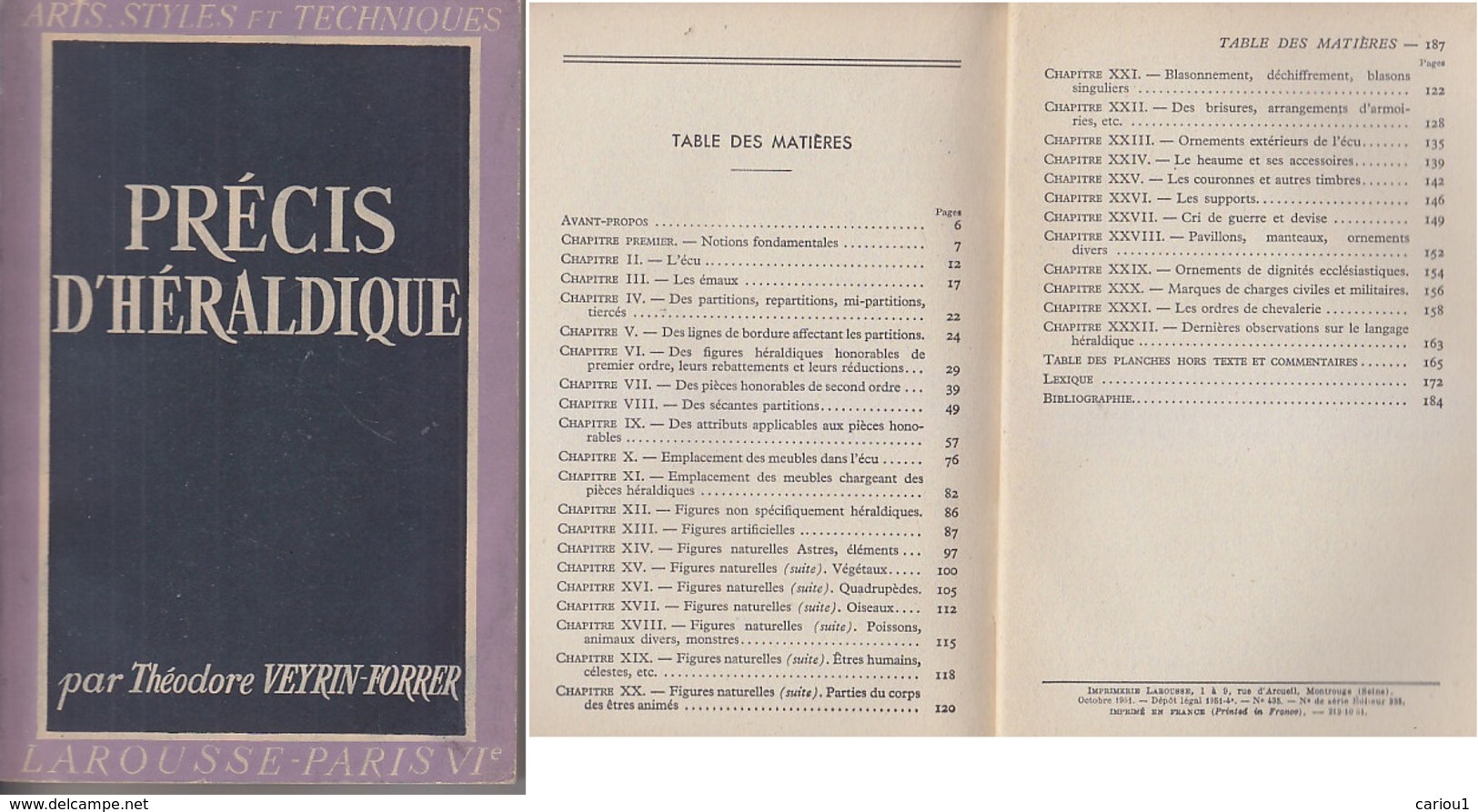 C1  Veyrin Forrer PRECIS D HERALDIQUE Larousse 1951 ILLUSTRE - Histoire