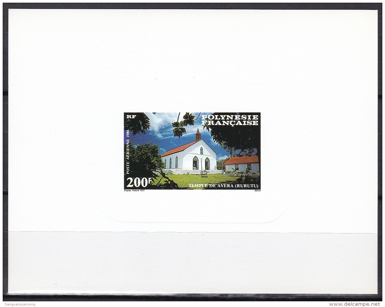 Polynesia ScC222 Architecture, Protestant Church, Avera, 1880, église, Deluxe Proof, Epreuve - Eglises Et Cathédrales
