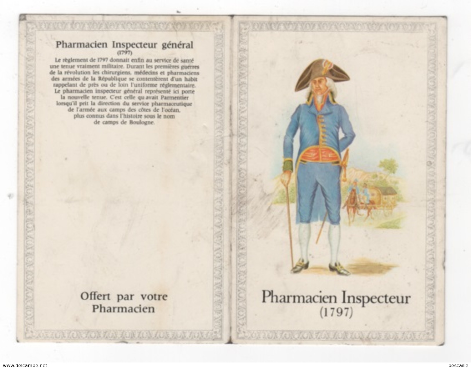 CALENDRIER 1984 OFFERT PAR VOTRE PHARMACIEN - PHARMACIEN INSPECTEUR 1797 EN UNIFORME - Small : 1981-90