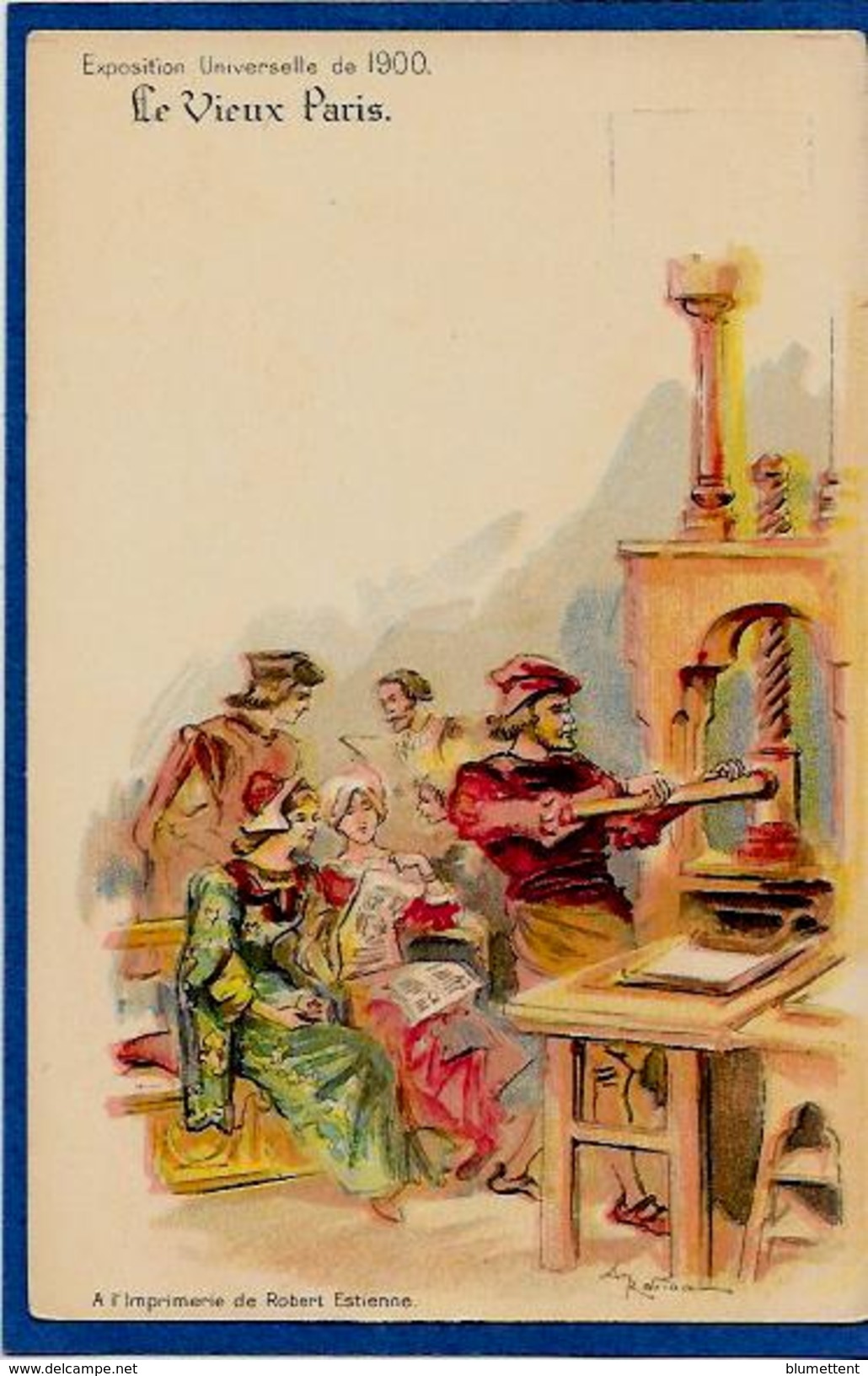 CPA Exposition Universelle 1900 PARIS Non Circulé Dos Non Séparé ROBIDA Métier - Ausstellungen