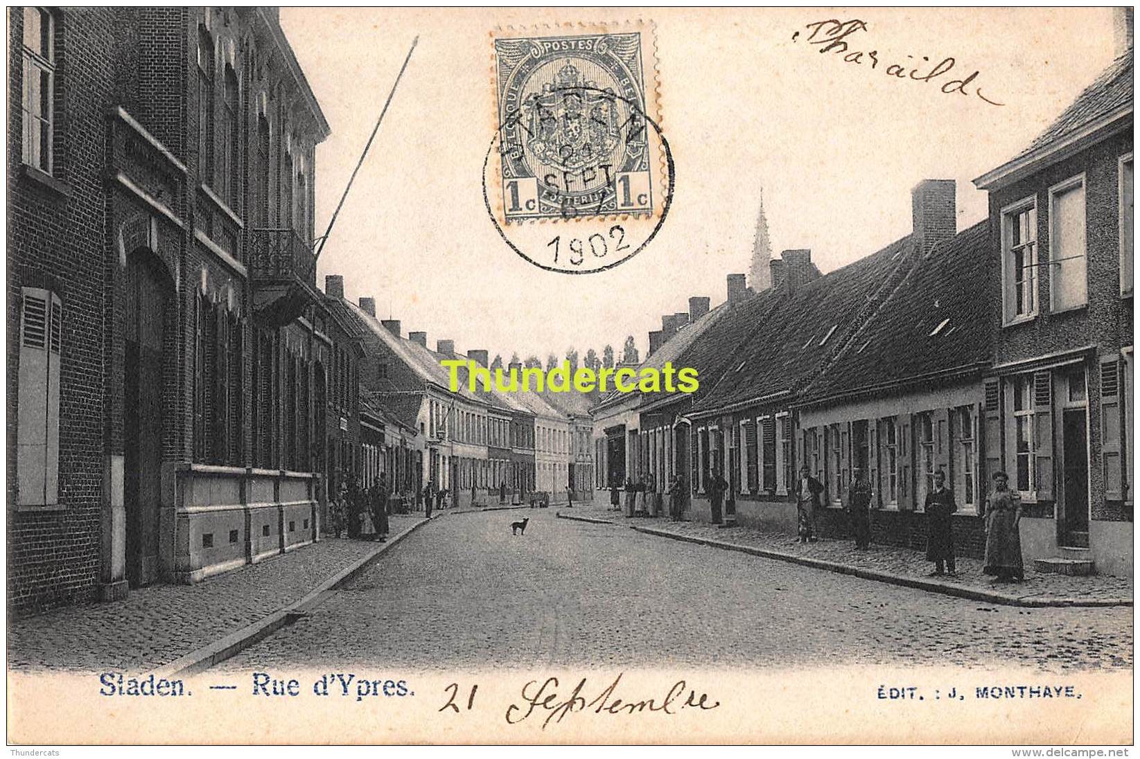 CPA  STADEN  RUE D'YPRES  EDIT. MONTHAYE - Staden