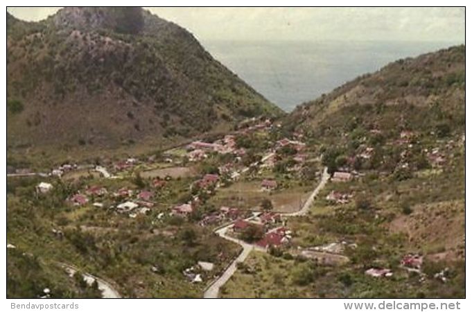 Saba, N.W.I., THE BOTTOM, Panorama (1960s) - Saba
